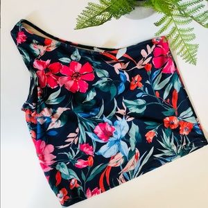 KORTNI JEANE Blue Hawaiian swim top